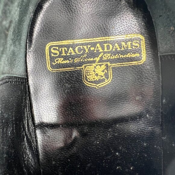 Stacy Adams Two Tone Woven Leather Dress Shoes Black White Lace Up 10 D - Picture 3 of 7